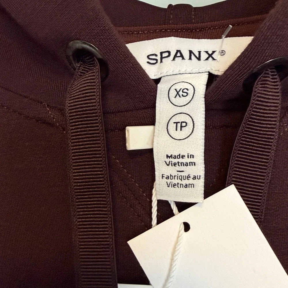 NWT SPANX Air Essentials Classic Hoodie Truffle Brown - Picture 4 of 14